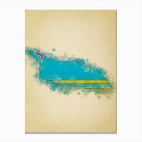 Aruba Flag Vintage Canvas Print