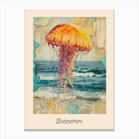 Jellyfish Vintage Collage 1 Canvas Print