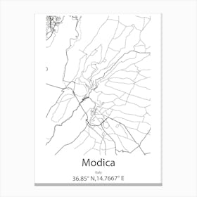 Modica,Italy Minimalist Map Canvas Print