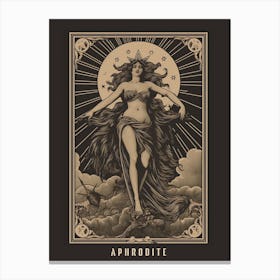Aphrodite Tarot Card B&W 2 Canvas Print