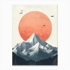 Sunset Over Minimal Mountains Canvas Print