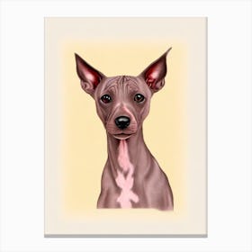 American Hairless Terrier Illustration dog Canvas Print