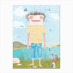 Boy In The Grass Canvas Print