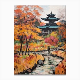 Autumn Gardens Painting Ryoan Ji Garden Japan 4 Canvas Print