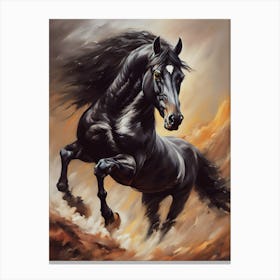 Black Horse Painting - Ai Canvas Print