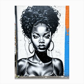 Graffiti Mural Of Beautiful Black Woman 222 Canvas Print