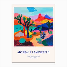 Colourful Abstract Joshua Tree National Park Usa 2 Poster Blue Canvas Print