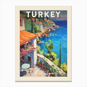 Antalya Turkey 4 Fauvist Painting  Travel Poster Canvas Print