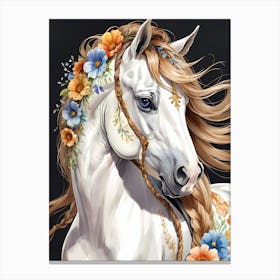 Floral Horse (24) Canvas Print