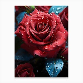 Eternal Rain-Kissed Rose Canvas Print