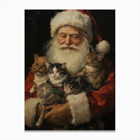 Santa'S Cats Canvas Print