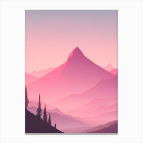 Misty Mountains Vertical Background In Pink Tone 94 Canvas Print