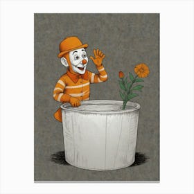 Clown In A Bucket 1 Canvas Print