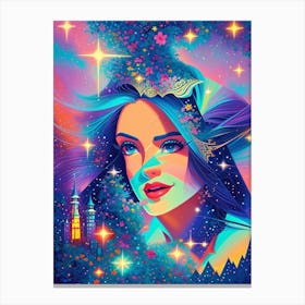 Fantasy Girl In Space 2 Canvas Print