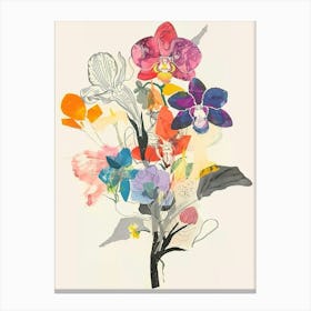 Orchid 1 Collage Flower Bouquet Canvas Print