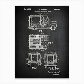 Milk Truck Patent Print Refrigerated Milk Truck Wall Art Vintage Truck Decor Milk Truck Blueprint Truck Decor Milk Truck Vt8671 Canvas Print