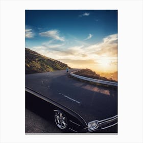 Classic Car Running Sunning Canvas Print