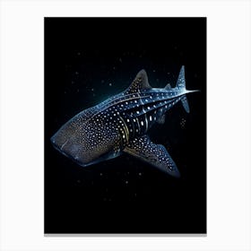  A Whale Shark Surrounded In Black Space 1 Canvas Print