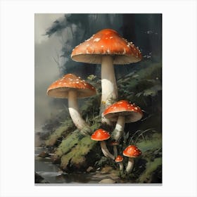 Mushrooms Painting (25) Canvas Print