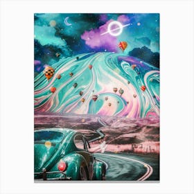Retro Soap Bubble Road Psychedelic Canvas Print