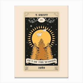 Taylor Swift Out Of The Woods Tarot Card Canvas Print