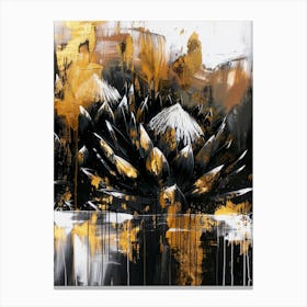 Abstract Black And Gold Painting 107 Canvas Print