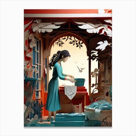 Paper Cut Art Canvas Print