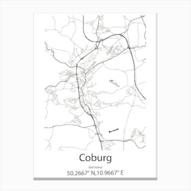 Coburg,Germany Minimalist Map Canvas Print