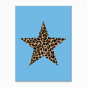 Leopard Print Star Blue Lienzo