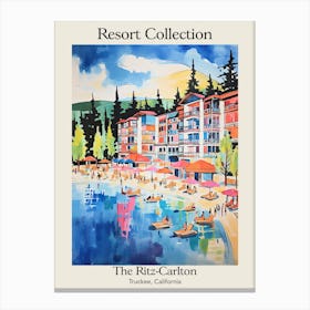 Poster Of The Ritz Carlton, Lake Tahoe   Truckee, California  Resort Collection Storybook Illustration 2 Canvas Print