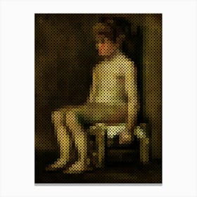 Nude Girl Seated Canvas Print