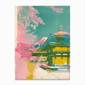 Fujikawaguchiko Japan Duotone Silkscreen 3 Canvas Print