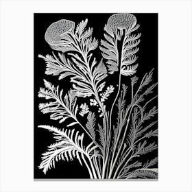 Dill Leaf Linocut Canvas Print