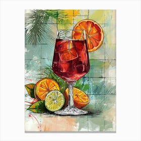 Tiled Sangria Drink 1 Canvas Print