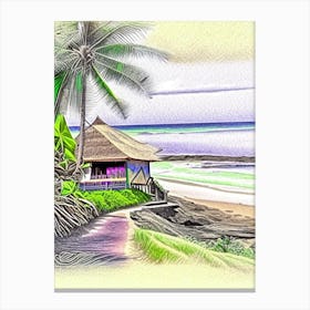 Canggu Indonesia Soft Colours Tropical Destination Canvas Print