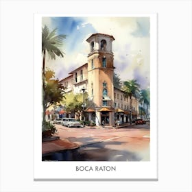 Boca Raton Watercolor 4 Travel Poster Canvas Print