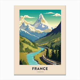 Chamonix To Zermatt France Switzerland Vintage Hiking Travel Poster Canvas Print
