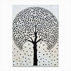 Poplar Tree Simple Geometric Nature Stencil 3 Canvas Print