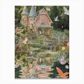 Pond Monet Fairies Scrapbook Collage 10 Canvas Print