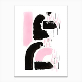 Minimal Black And Pink 3 Canvas Print