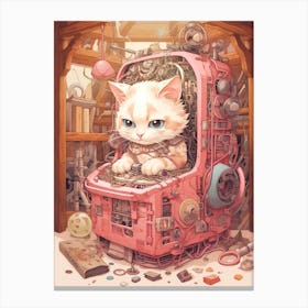 Kawaii Cat Drawings With Puzzles 4 Canvas Print