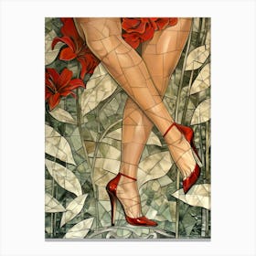 Woman In Red Heels 1 Canvas Print