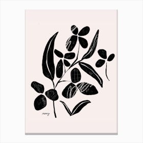 Abstract Floral White    Canvas Print
