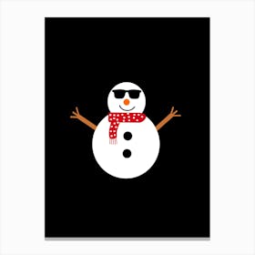 Funny Winter Snowman Canvas Print