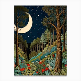 William Morris Night In The Woods 13 Canvas Print