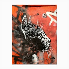 Cat On A Wall art Canvas Print