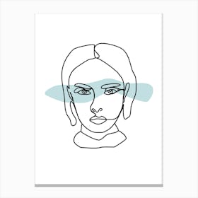 Female Face Line Art Canvas Print