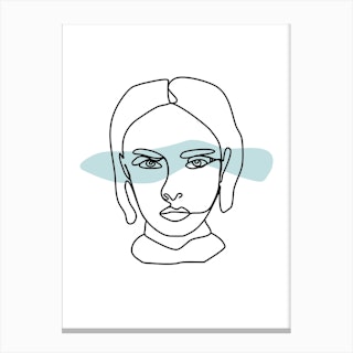 Female Face Line Art Canvas Print