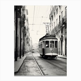 Lisbon, Portugal, Black And White Photography 1 Canvas Print