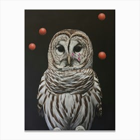 Owl With Red Dots Canvas Print